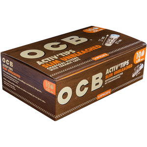 OCB Unbleached Activ Tips Slim 7mm 10/50
