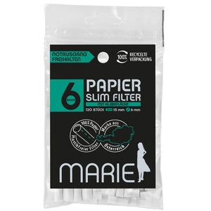 Marie Papier Slim Filter 6 mm 20 Beutel à 120 Stk.